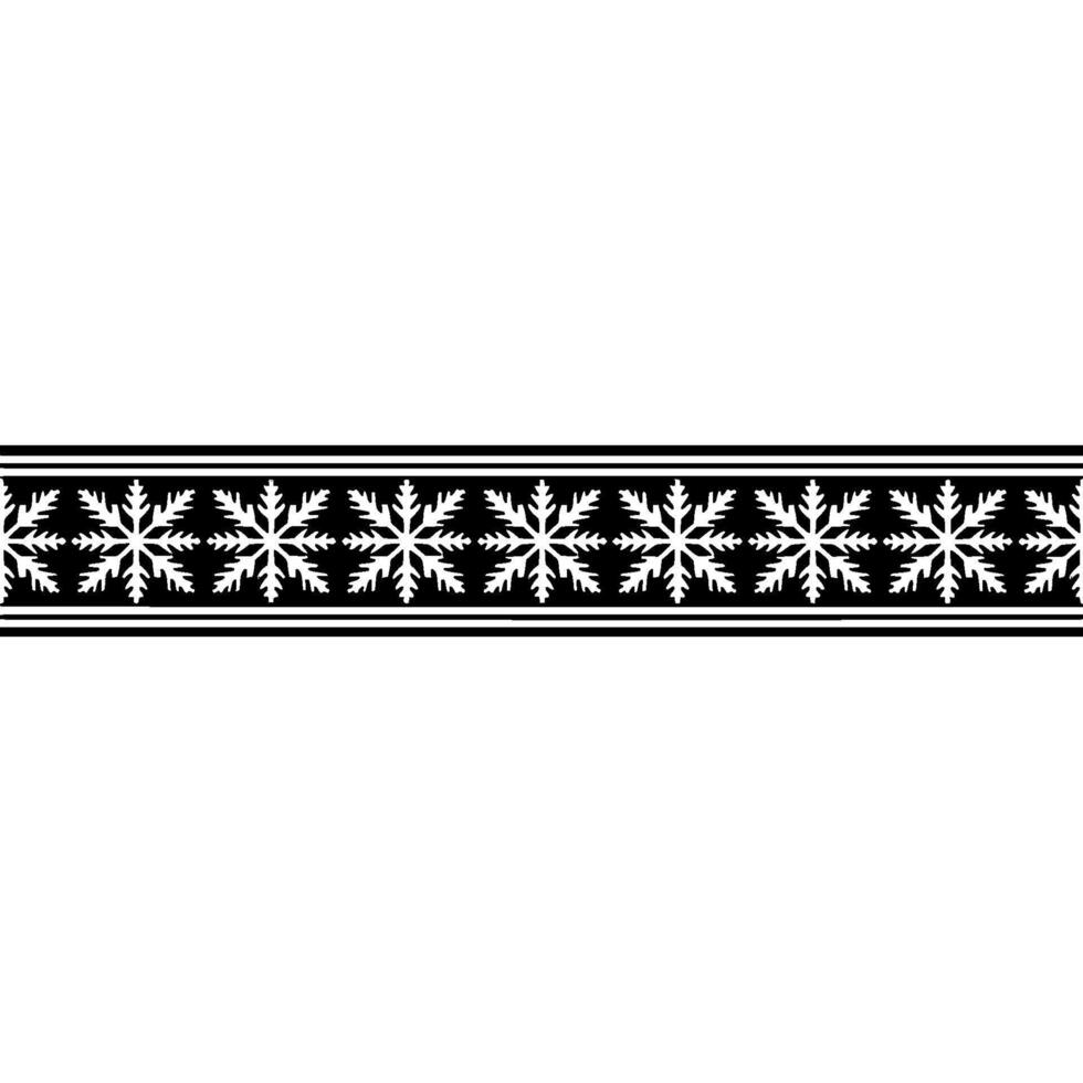 Geometric Snowflake Border, Minimalist Winter - Pattern vector