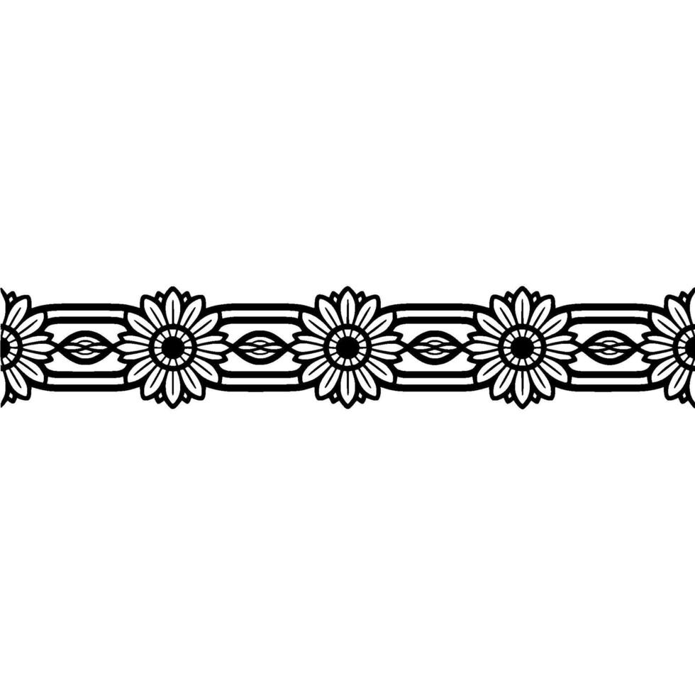 Elegant Floral Border, Vintage Style, Decorative Element, Craft vector