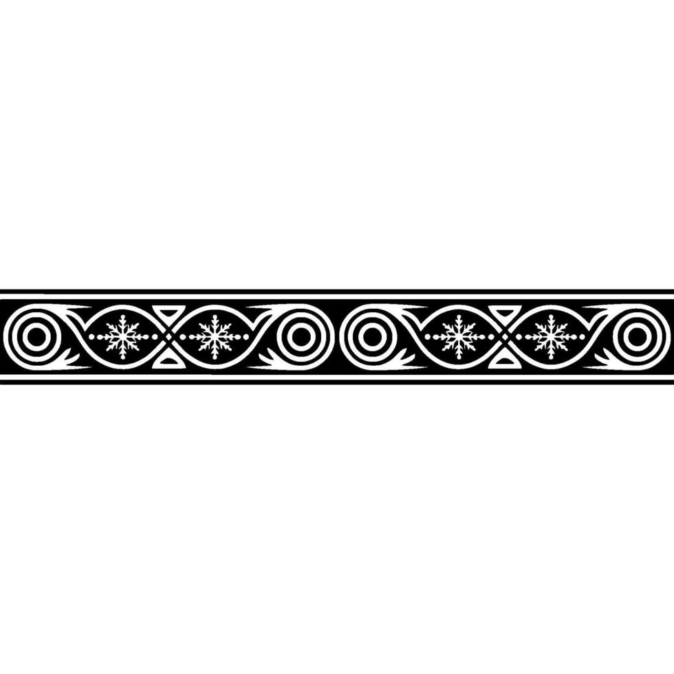 Elegant Winter Border, Stylized Snowflake, Geometric vector
