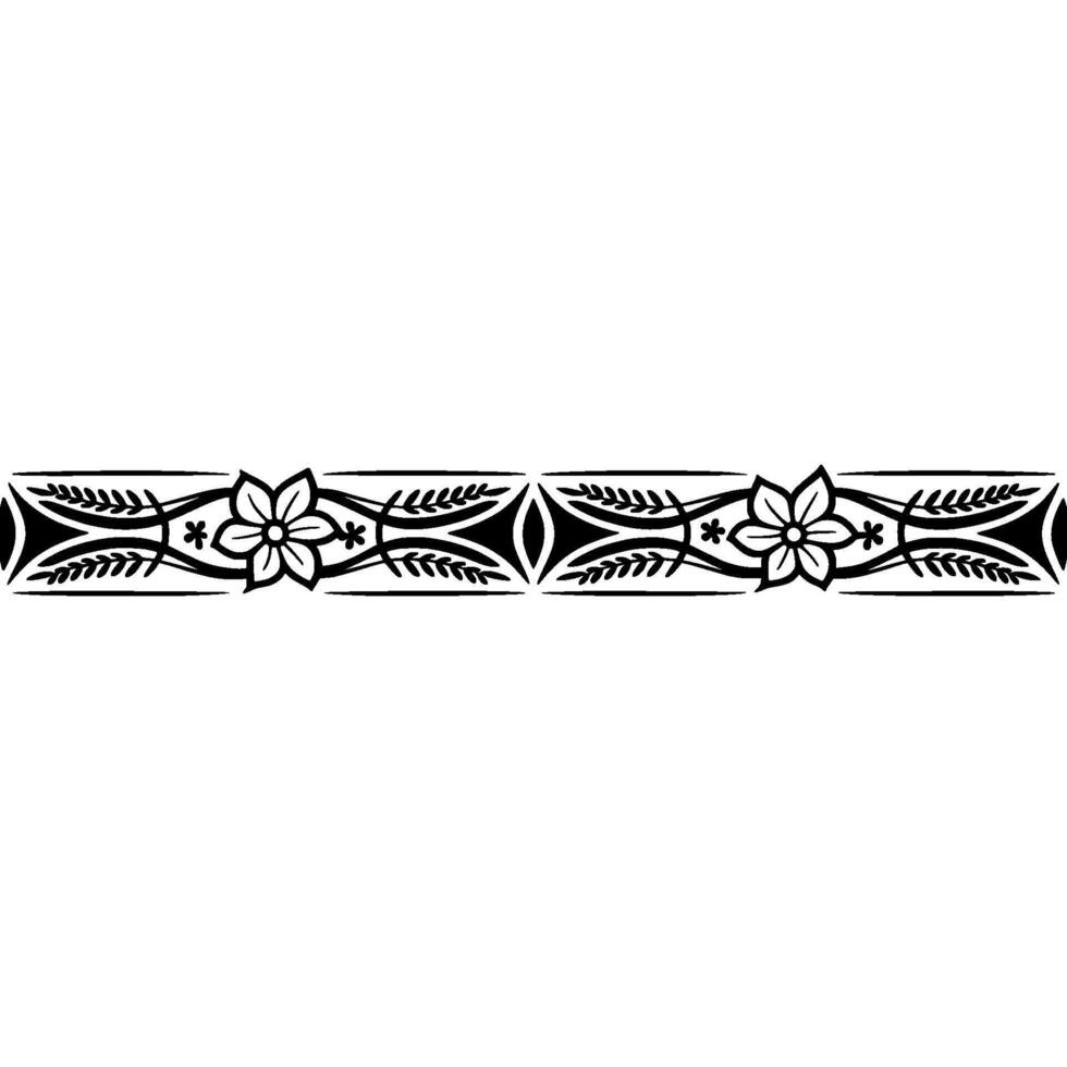 Intricate Floral Border, Vintage , Decorative Element - Textile vector