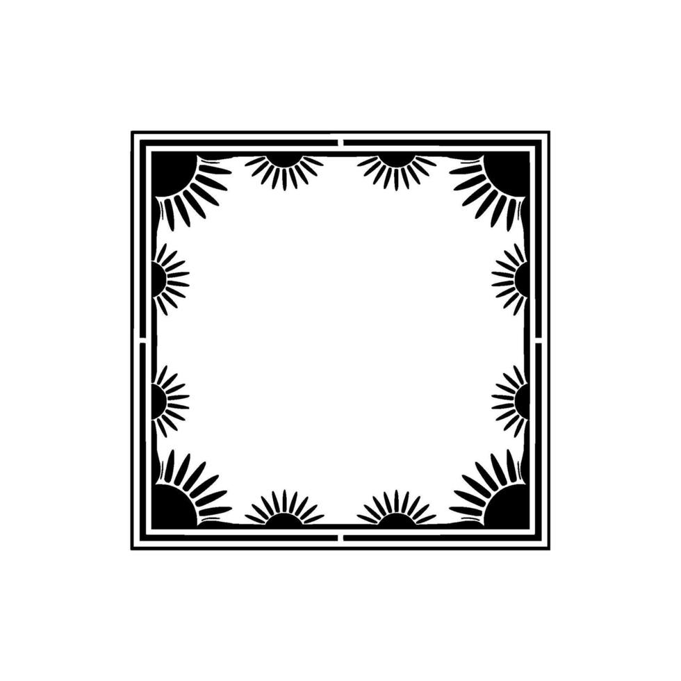 Geometric Sunburst Frame, Minimalist, Abstract vector