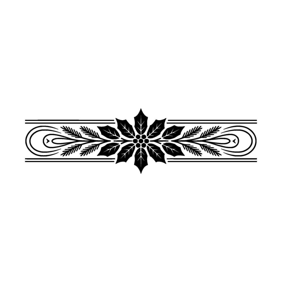 Elegant Holly Accent, Vintage Decorative Border vector