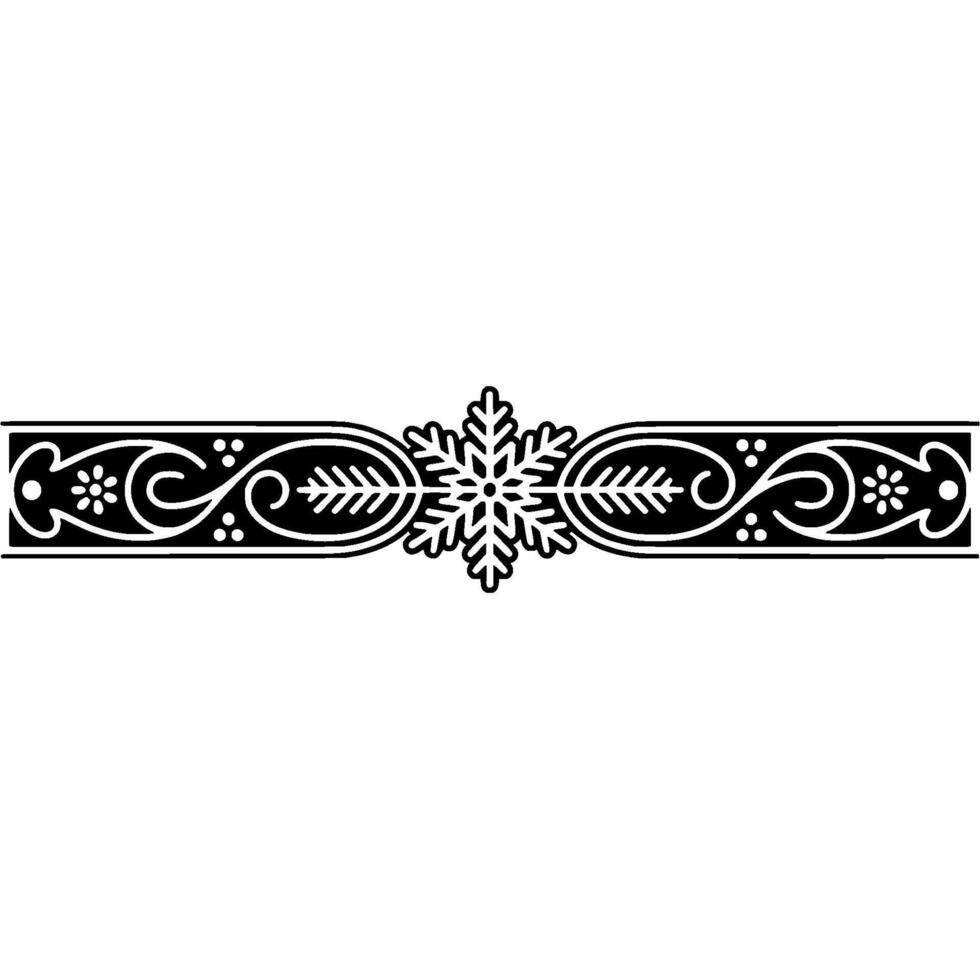 Elegant Winter Border, Decorative Snowflake - Ornament vector