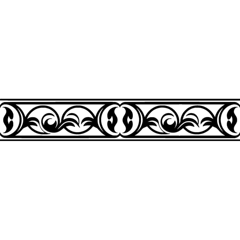 Intricate Black Ornamental Border, Vintage, Lineart vector