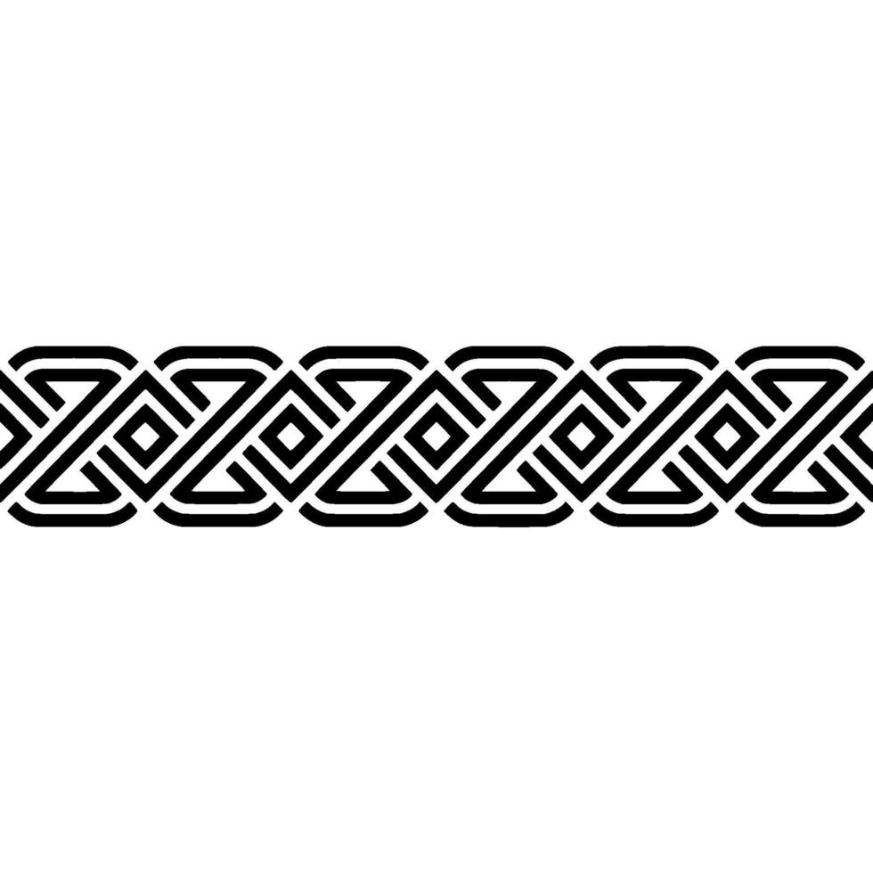 Geometric Celtic Border, Minimalist Pattern, Repeating vector