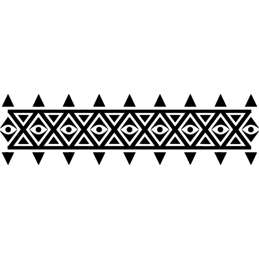 Geometric Tribal Border, Black and White Pattern, Triangle vector
