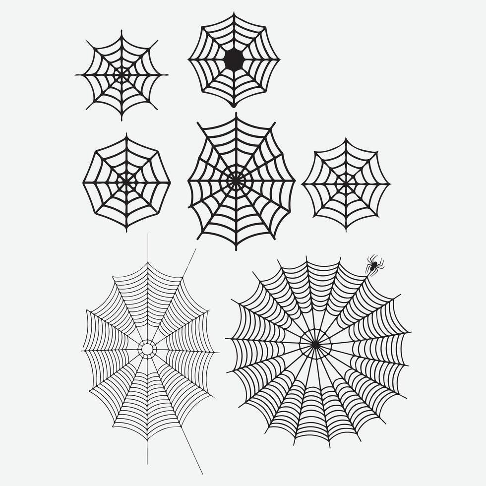 spider web design elements set vector