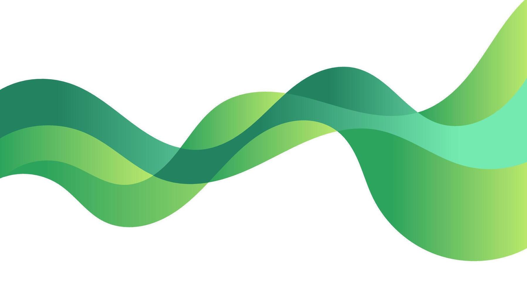 Green elegant wave business banner background vector