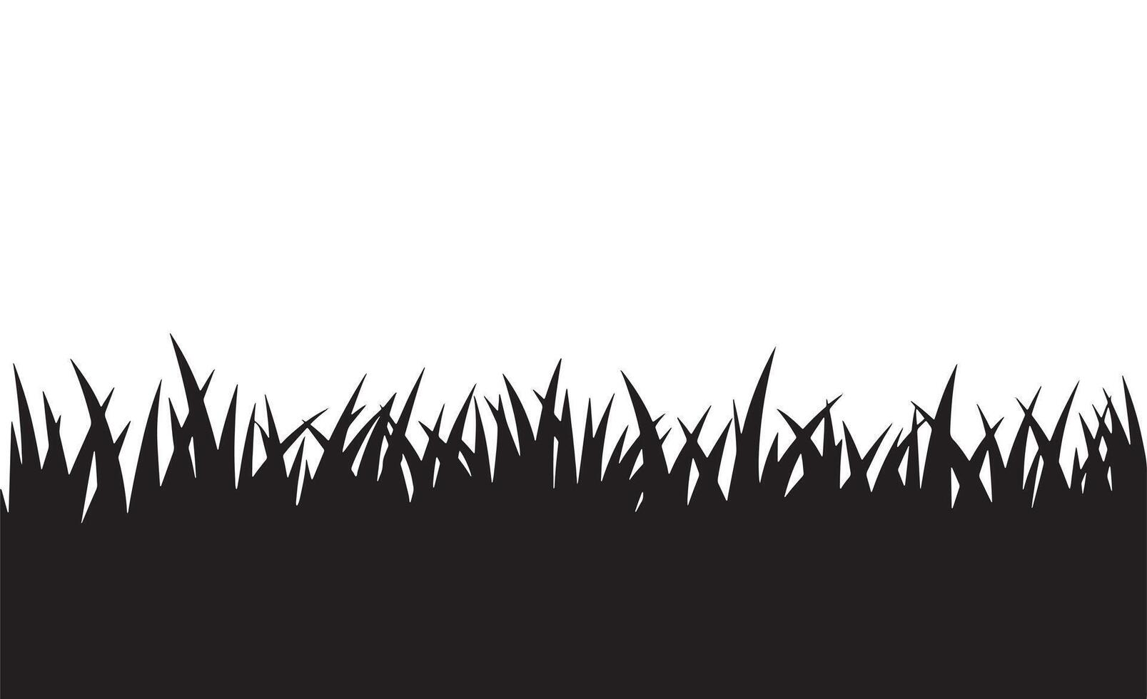 Stylized black silhouette of grass against a white background vector