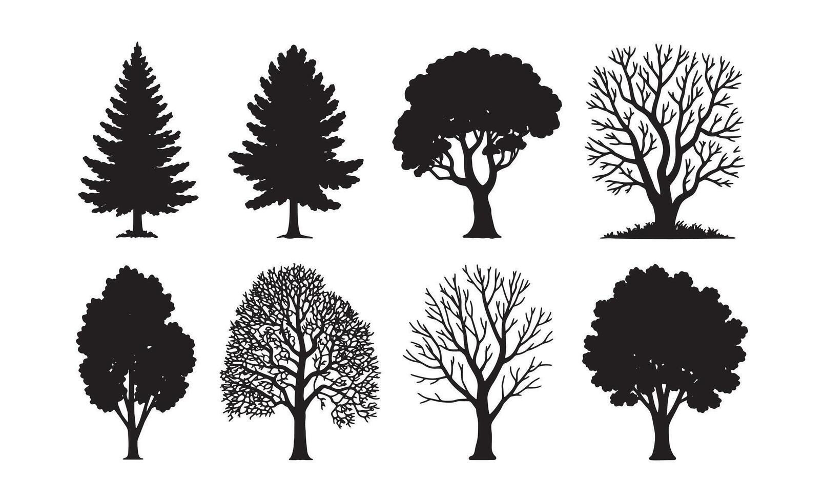 Collection of diverse tree vector