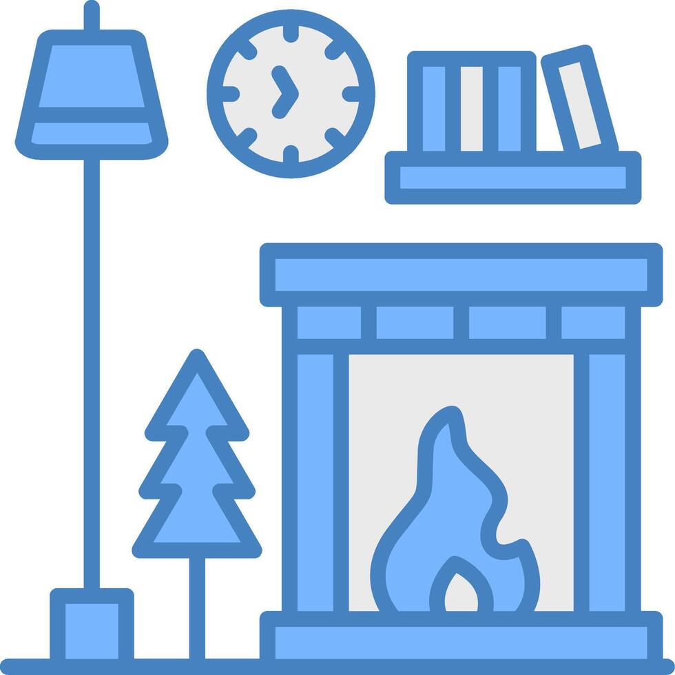 Fireplace Minimal Grid Form vector