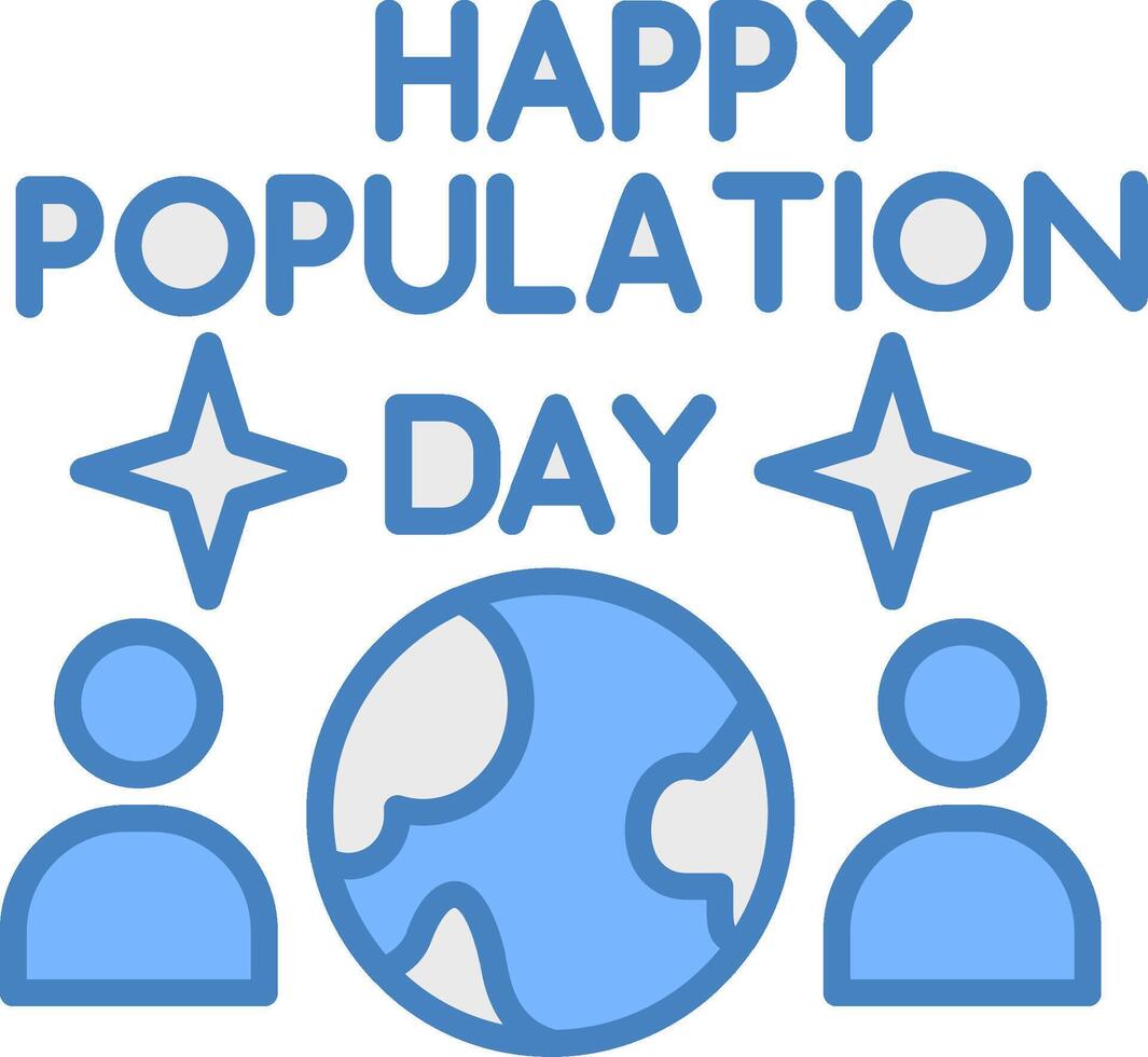 World Population Day Detailed Line Drawing vector