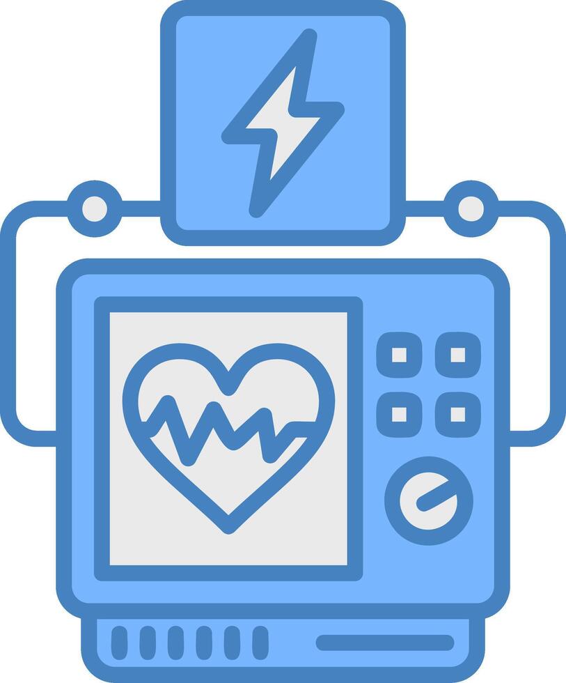 Defibrillator Handcrafted Line Element vector