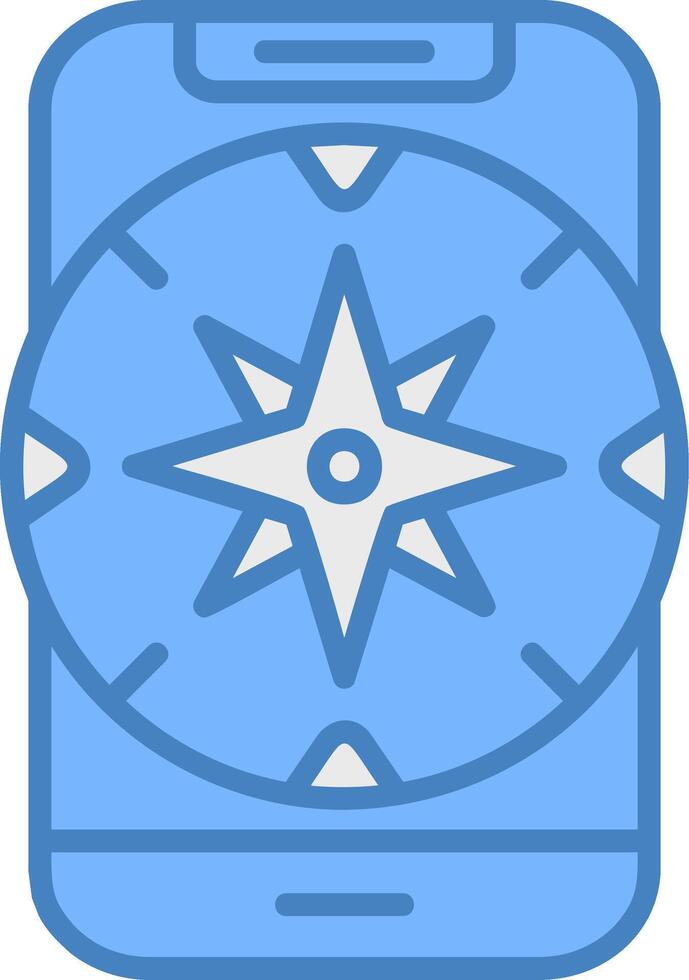 Compass Sharp Outline Badge vector