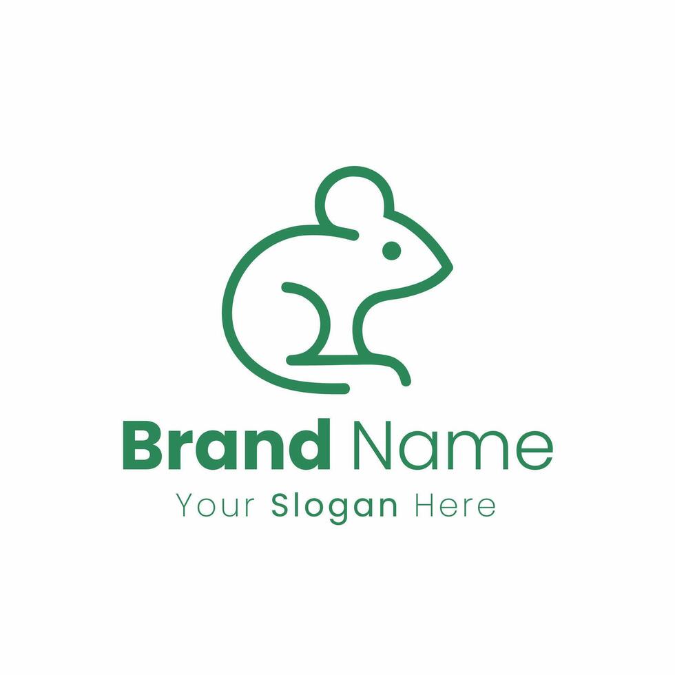 Minimalist Line Art Mouse Logo Design for a New Tech Startup Brand Identity vector