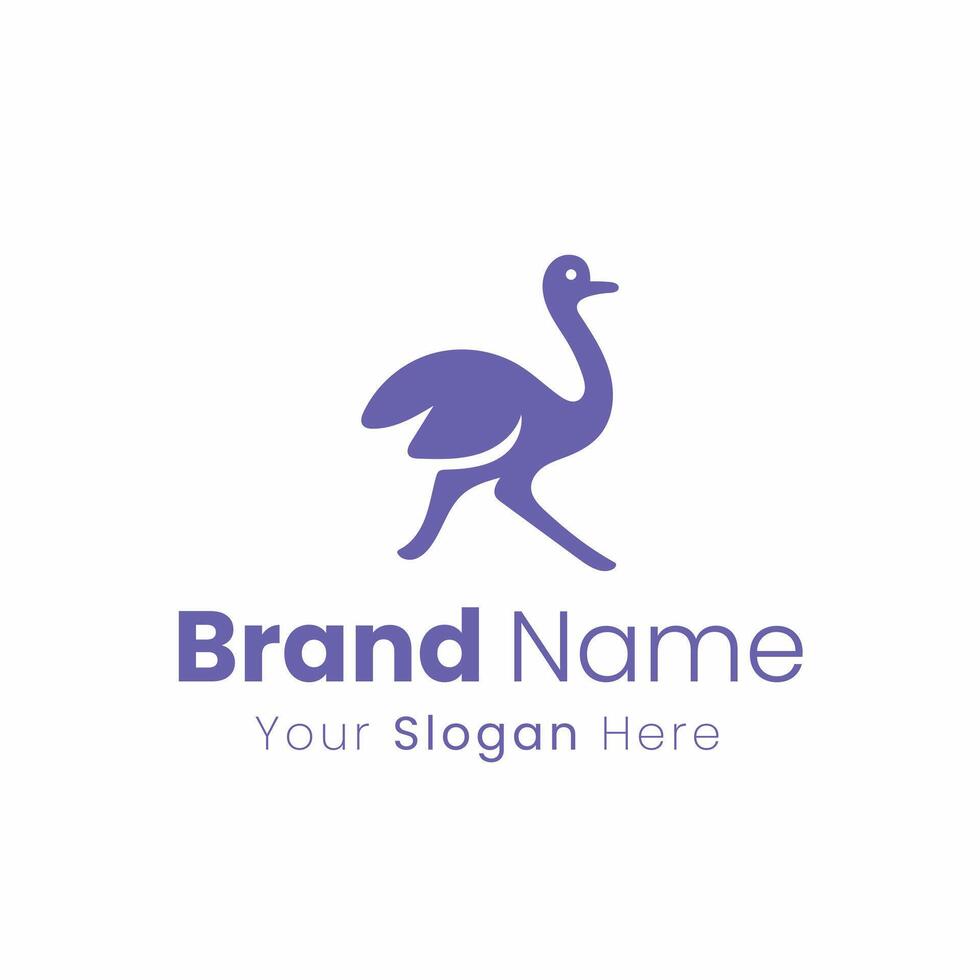 Creative Ostrich Silhouette Logo Design for Modern Business Brand Identity vector