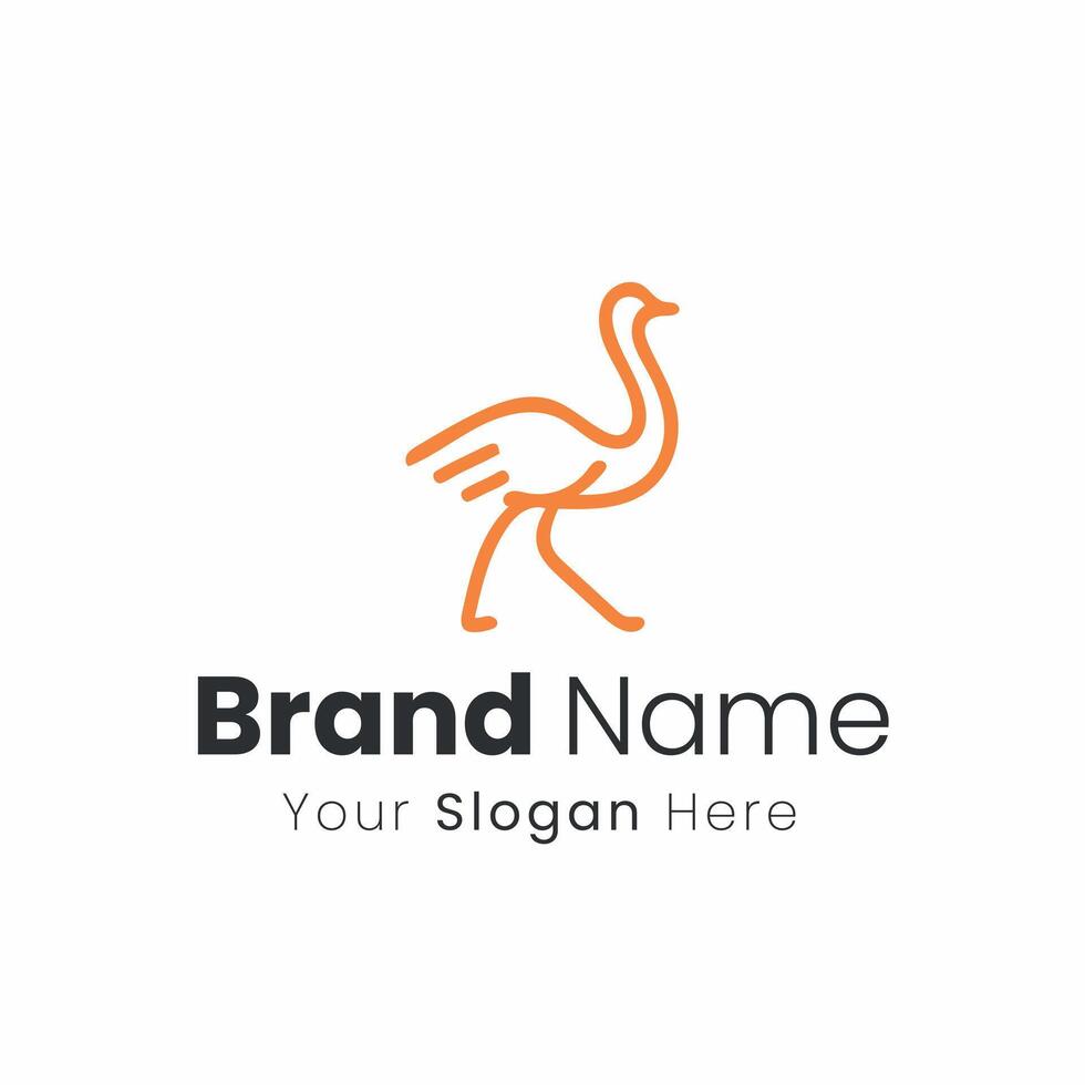 Modern Minimalist Ostrich Logo Design For Your New Business Venture And Creative Branding Needs vector