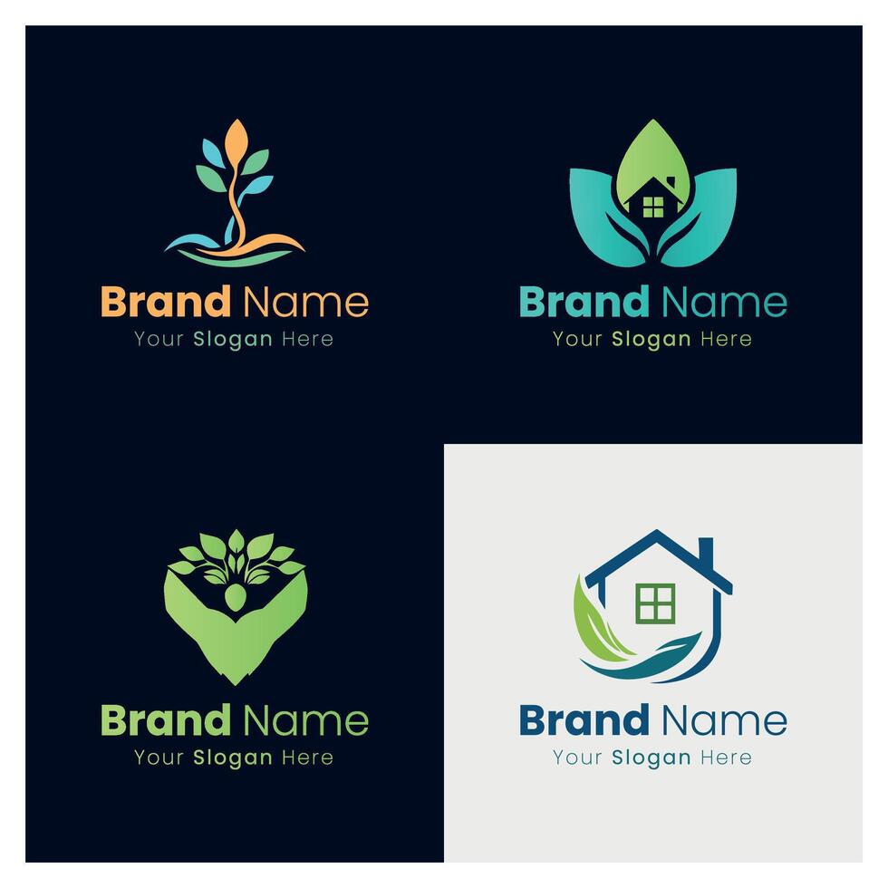 Professional and Creative Brand Identity Logo Design Solutions for a Sustainable Future and Eco-Friendly Businesses vector