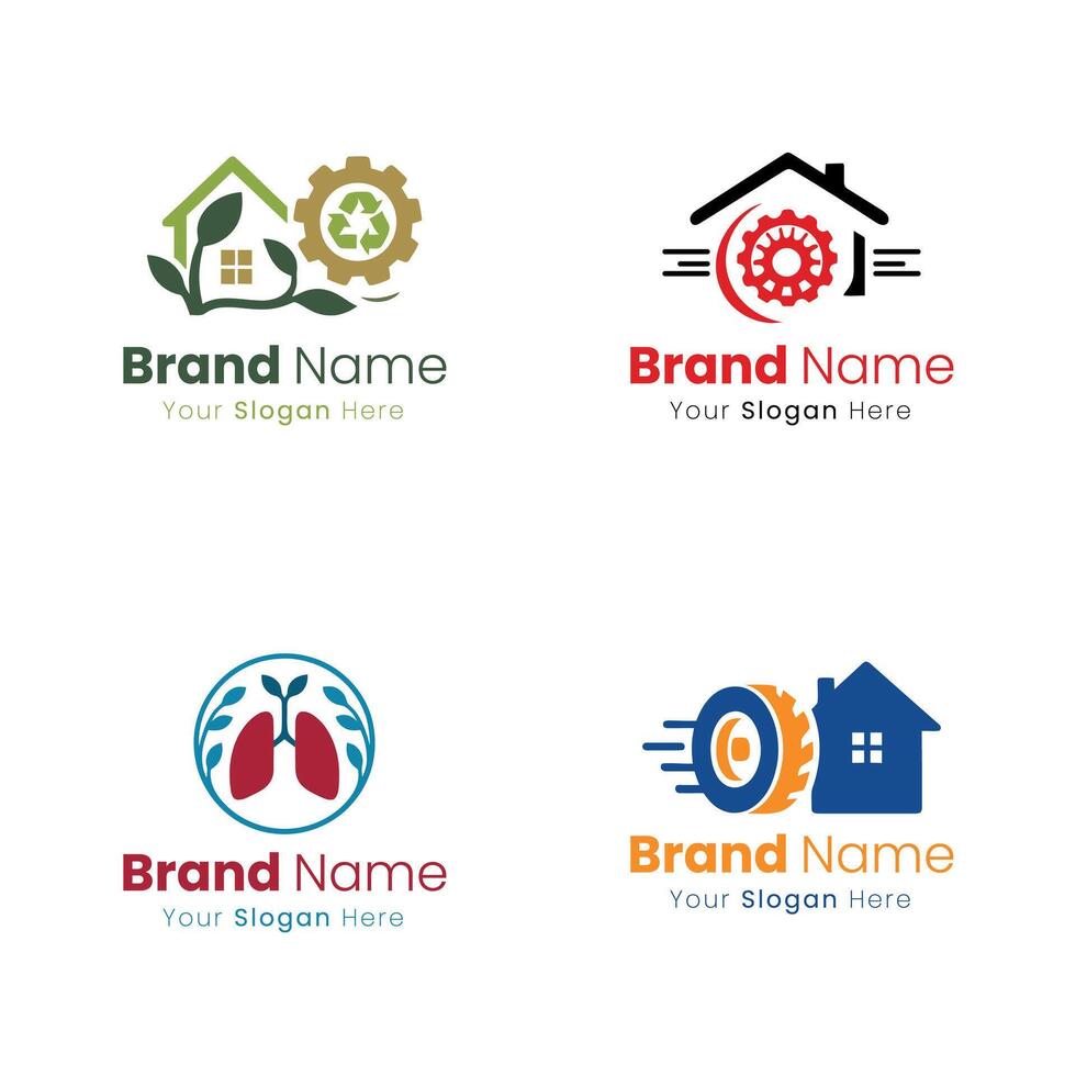 Professional Brand Identity Logo Design Services for Eco-Friendly Homes and Automotive Repair Businesses vector