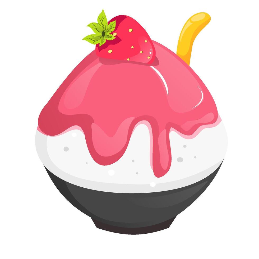 Bingsu ice cream illustration vector