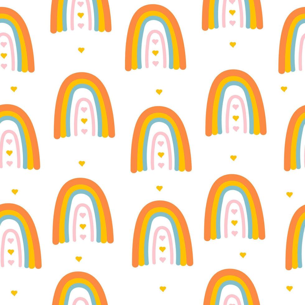 Simple rainbow seamless pattern. Minimalist kids digital paper vector