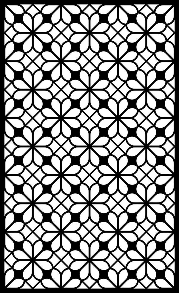 Intricate Geometric Floral Lattice Panel vector