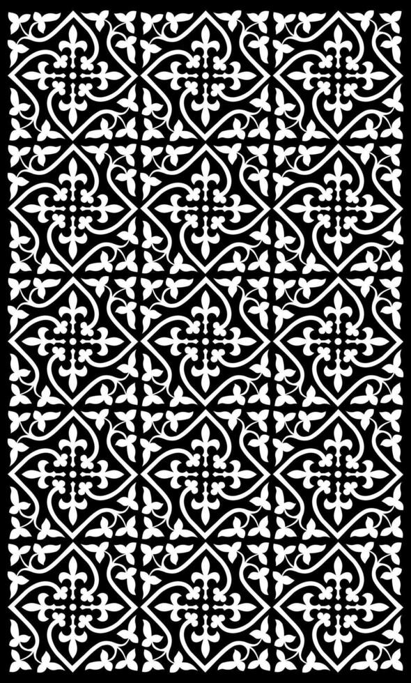 Ornate Black and White Scrollwork Pattern vector