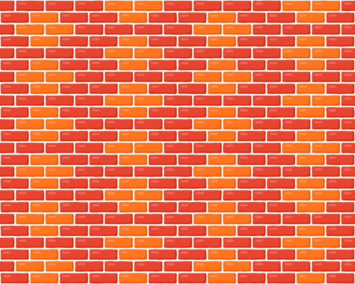 Brick wall seamless pattern. Brown decorative brickwork repeating texture. Bricks masonry background. vector