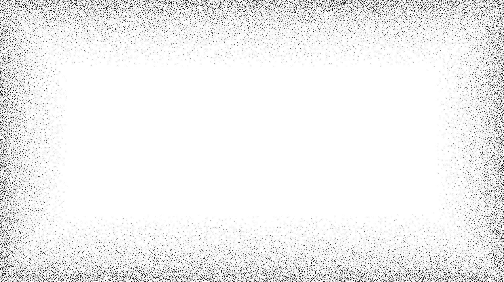 Grain wave textured background. Black stipple dots wavy frame. Curve noise dot work gradient. Abstract grunge banner wallpaper vector