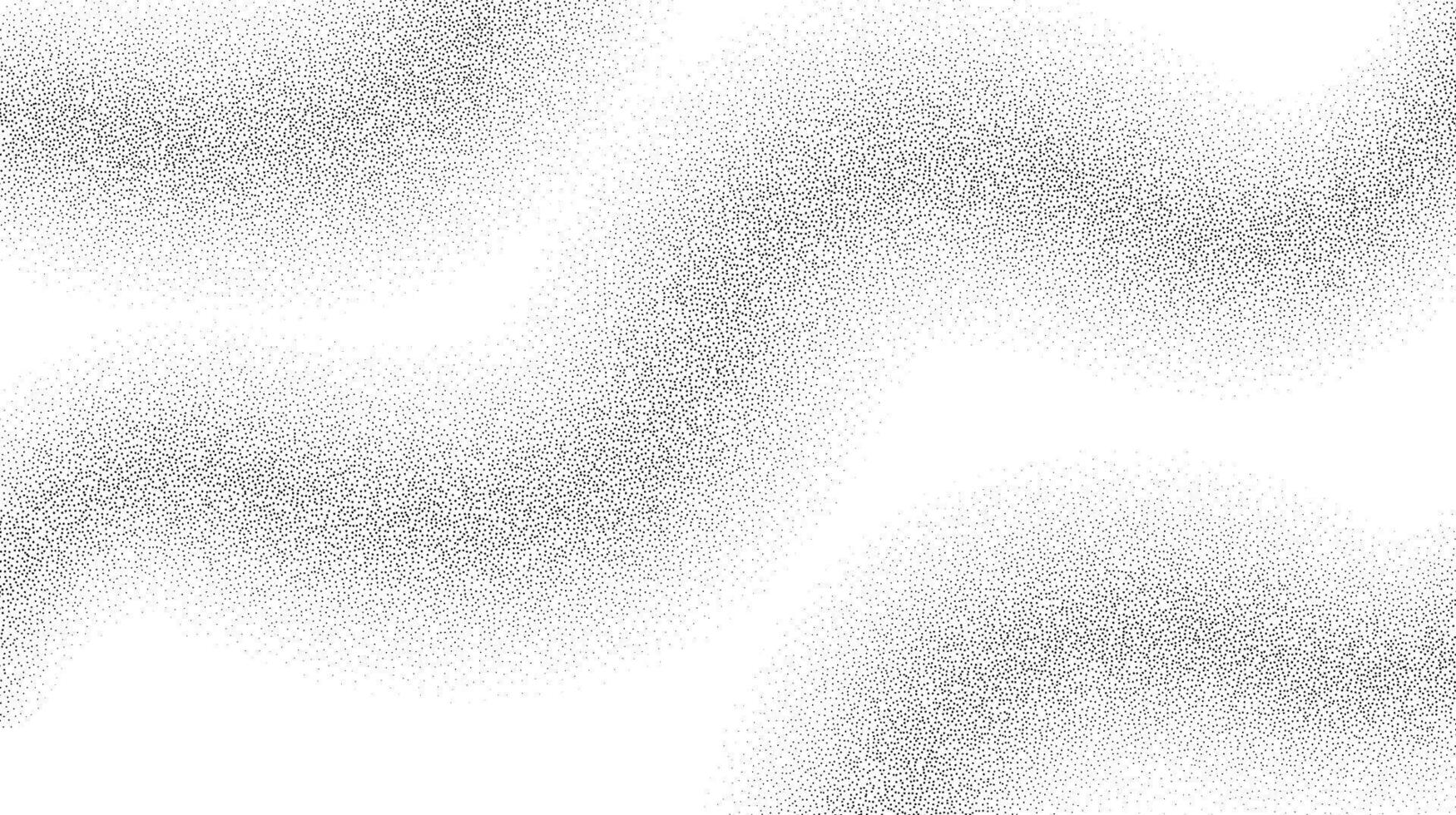 Grain waves background. Black stipple curve lines. Abstract wavy noise dotted shapes wallpaper. Dot work gradient pattern vector