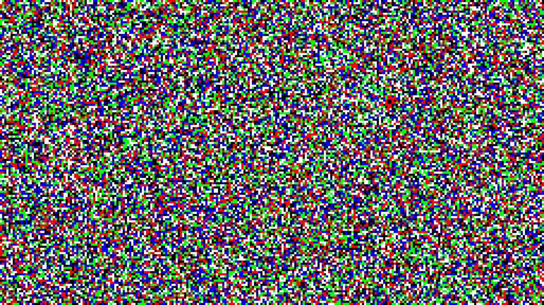 Seamless pixelated tv noise texture. Color television signal noise grain. Screen interferences or glitches vector