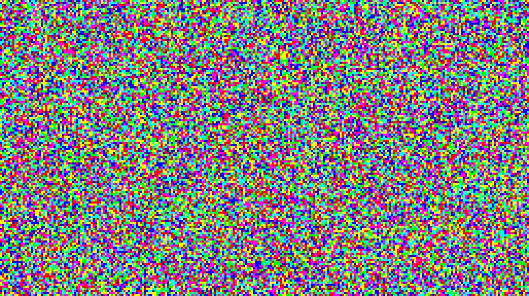 Seamless pixelated tv noise texture. Color television signal noise grain. Screen interferences glitches vector