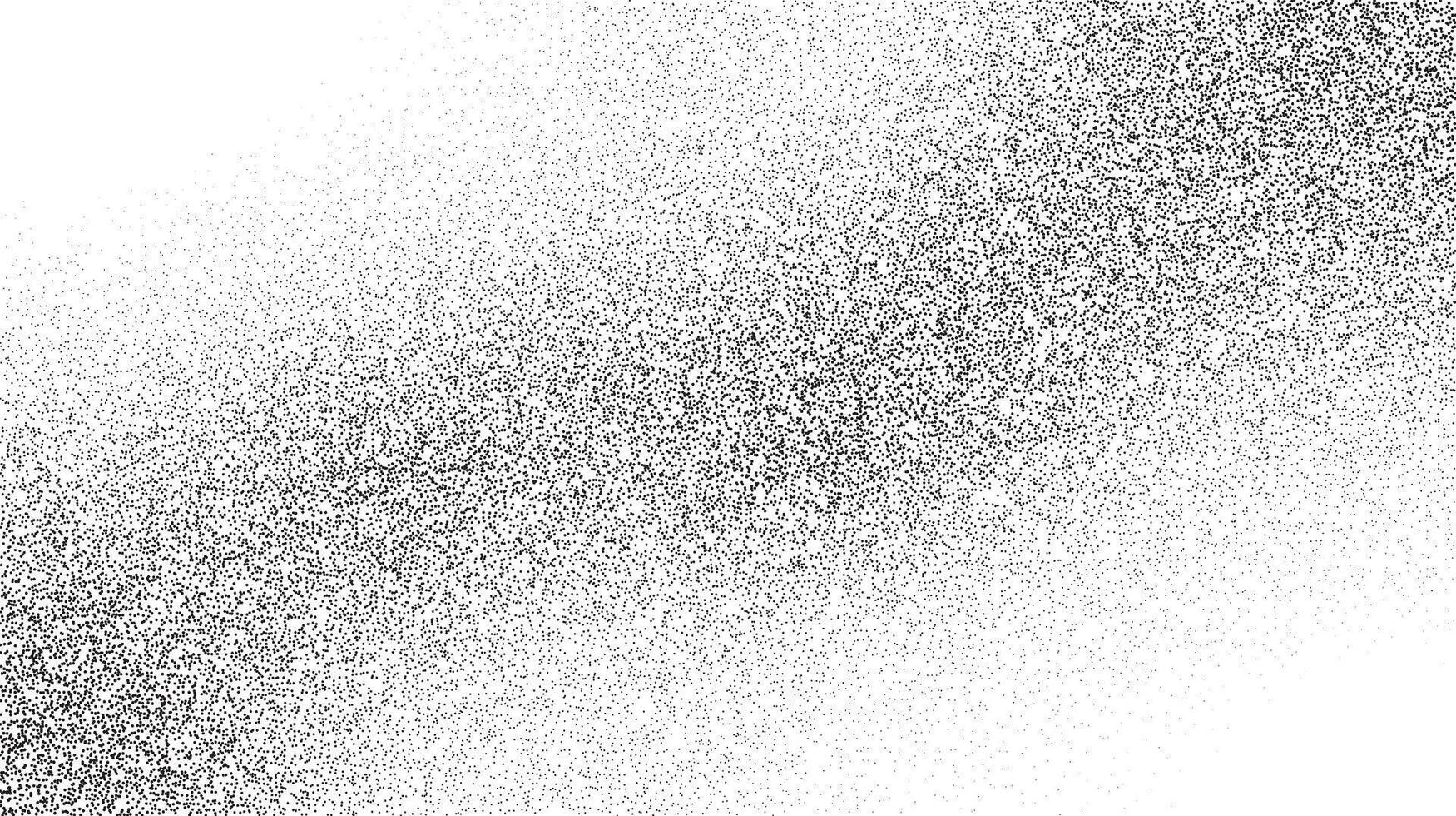 Grainy sand texture. Wavy stippled gradient background. Grunge noise dotwork wallpaper. Black dots, speckles, particles or granules vector