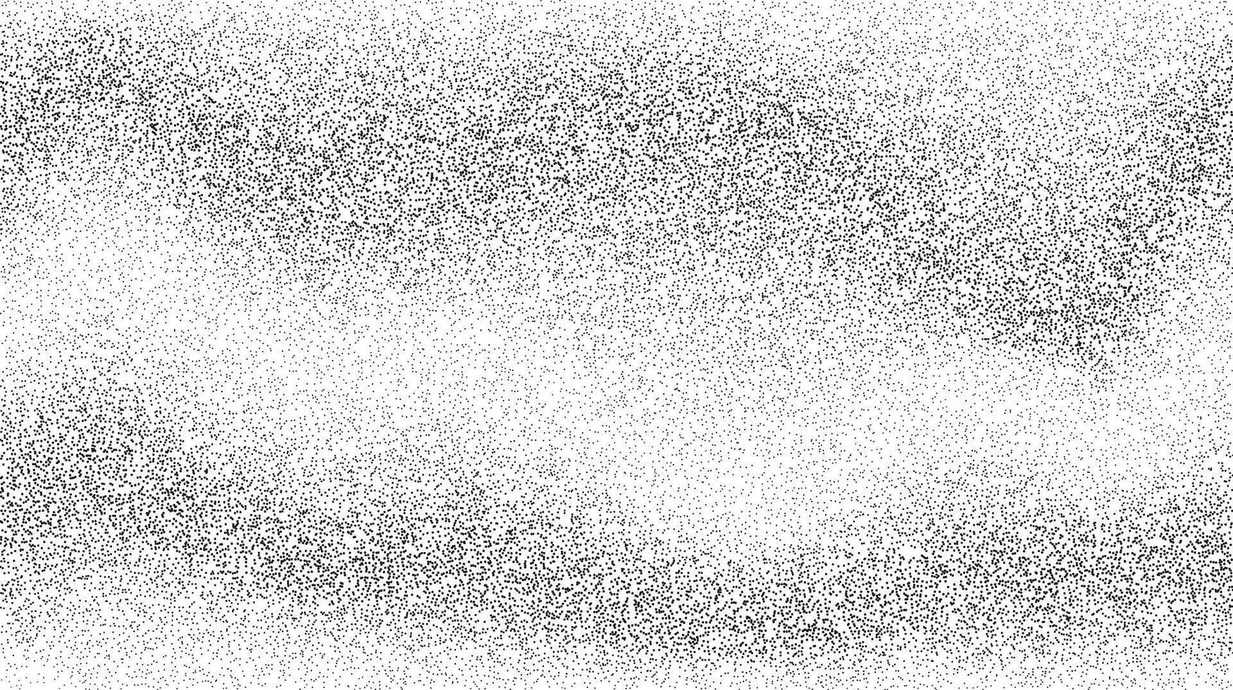 Grainy sand texture. Wavy stippled gradient background. Grunge noise dot work wallpaper. Black dots, speckles, particles or granules vector