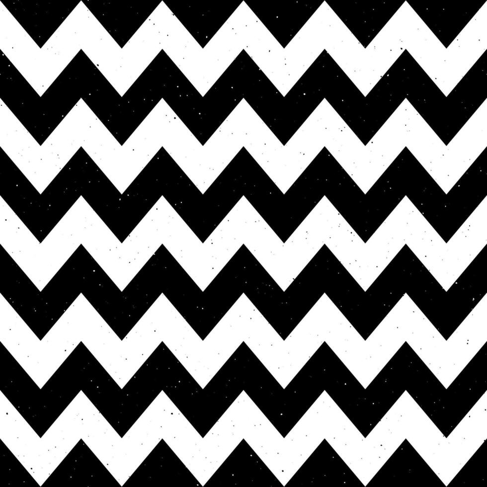Grunge zigzag seamless pattern. Black and white chevron fabric texture. Zig zag background vector