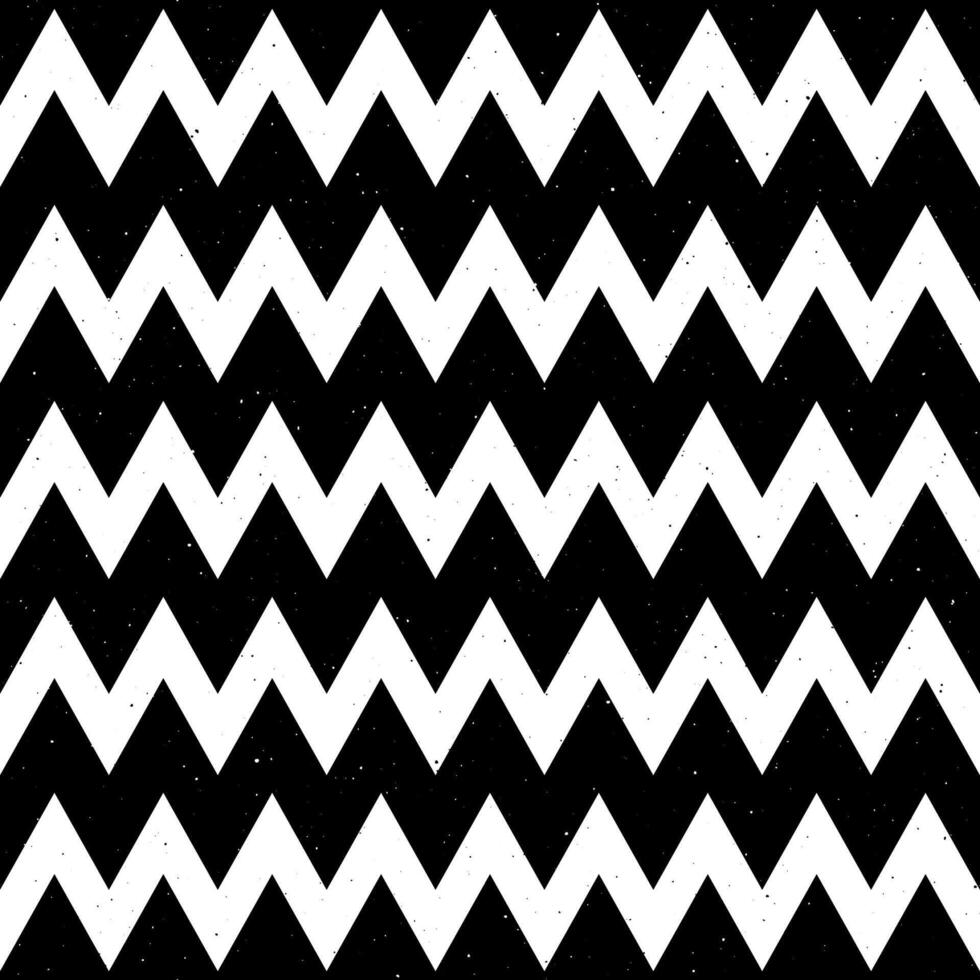 Grunge zigzag seamless pattern. Black and White chevron fabric texture. Abstract repeating zig zag background vector