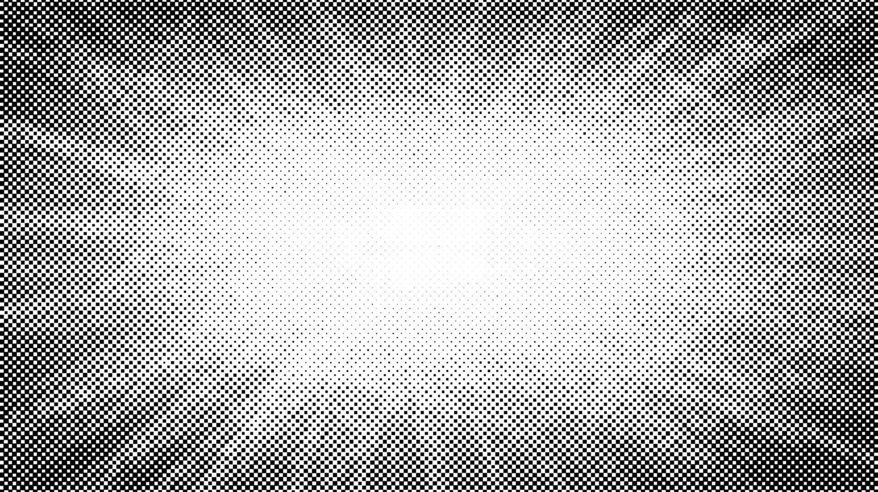 Halftone radial texture. Comic style grain background. Pop art faded textured frame. Grunge speckle effect. Dotted particles print wallpaper. Pixel gradient backdrop vector