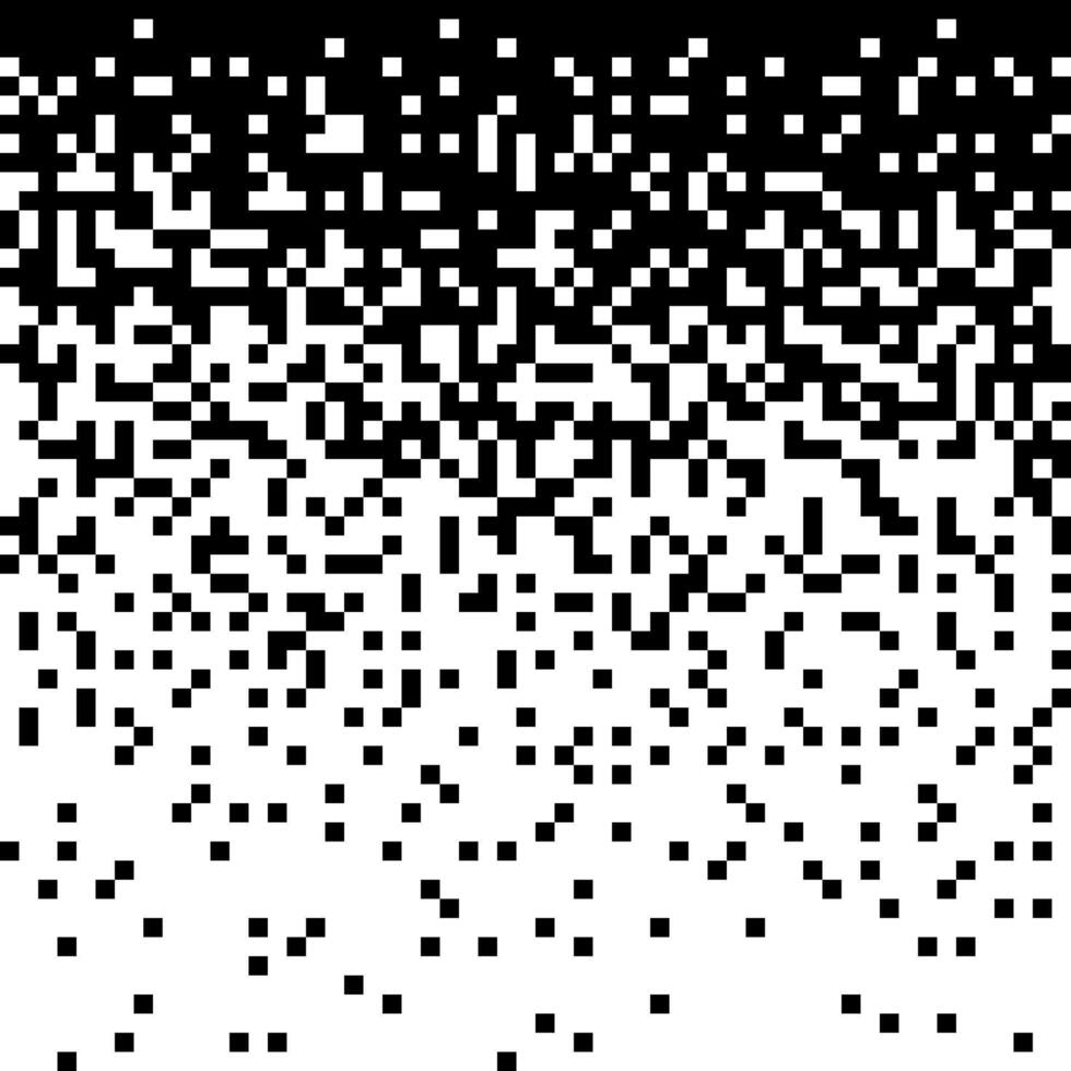 Pixelated halftone gradient noise. Fading pixel texture. Dissolving black and white wallpaper. Square background. Monochrome vertical backdrop. vector