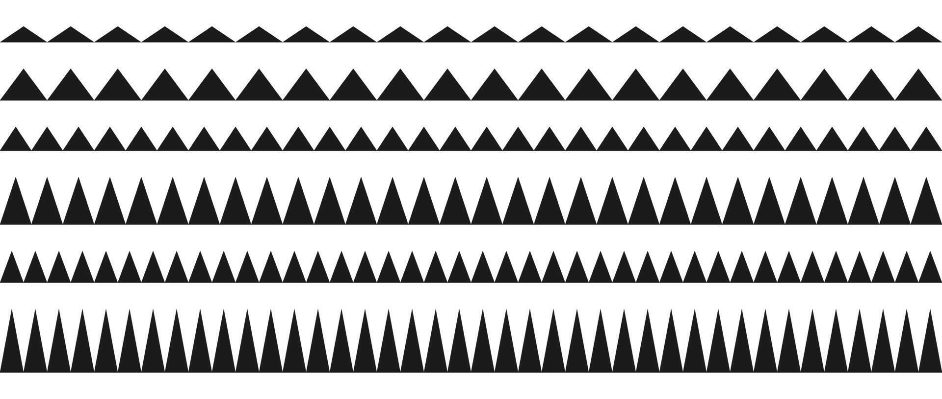 Zig zag border pattern set. Repeating wavy lines collection. Graphic design elements for decoration, banner, poster, template. vector