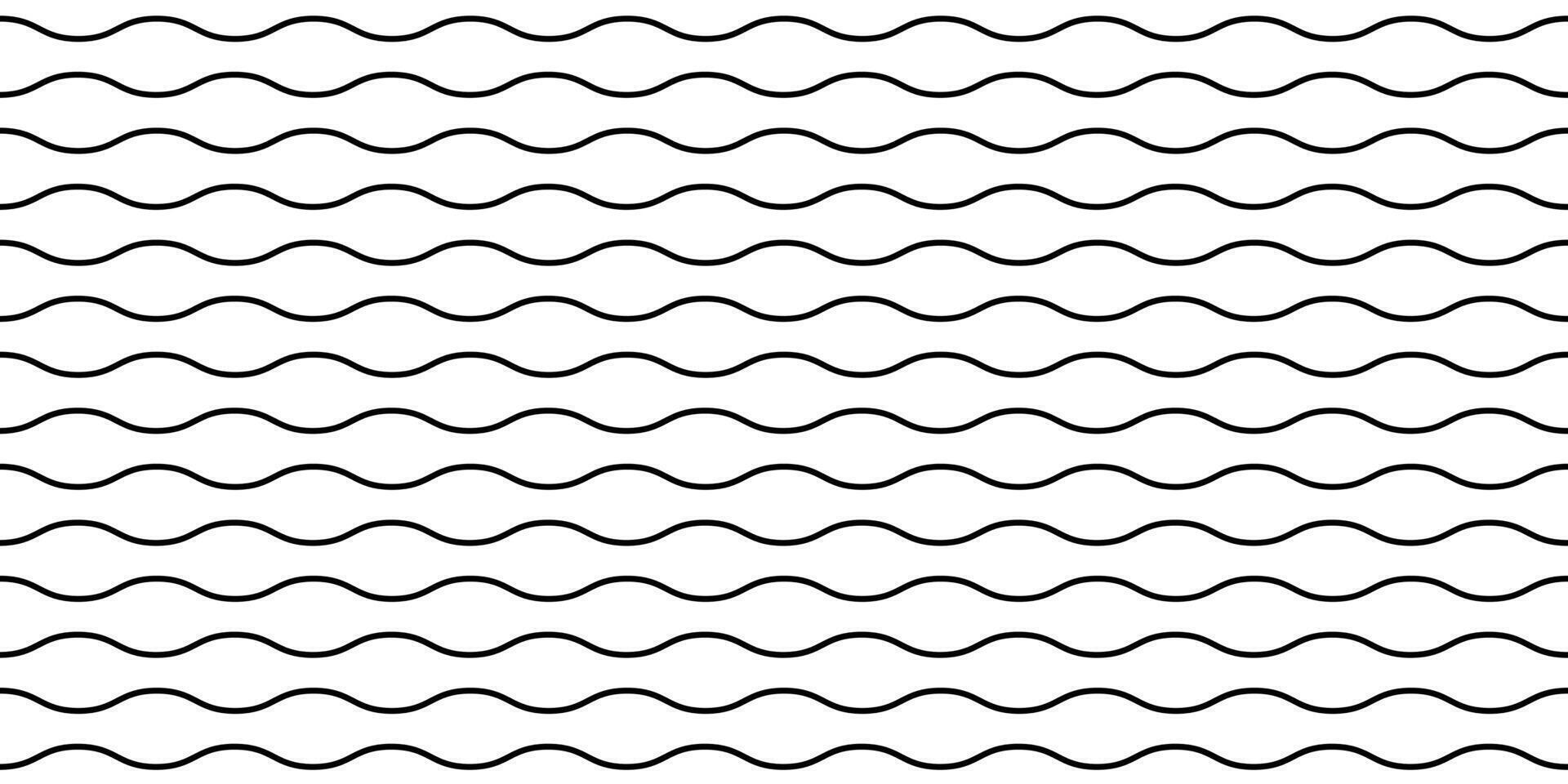 Wavy horizontal lines seamless pattern. Undulate stripes repeating background. Monochrome waves texture. Simple curved linear wallpaper. Textile and fabric swatch design template. vector