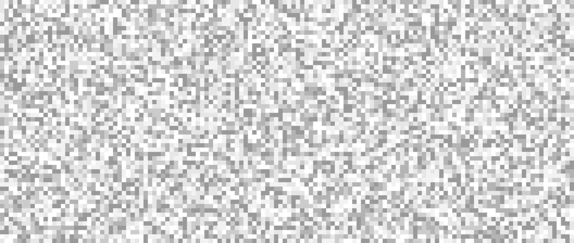 Seamless pixelated tv noise texture. White noise signal grain. Television screen interferences and glitches. Grey shades grunge background vector