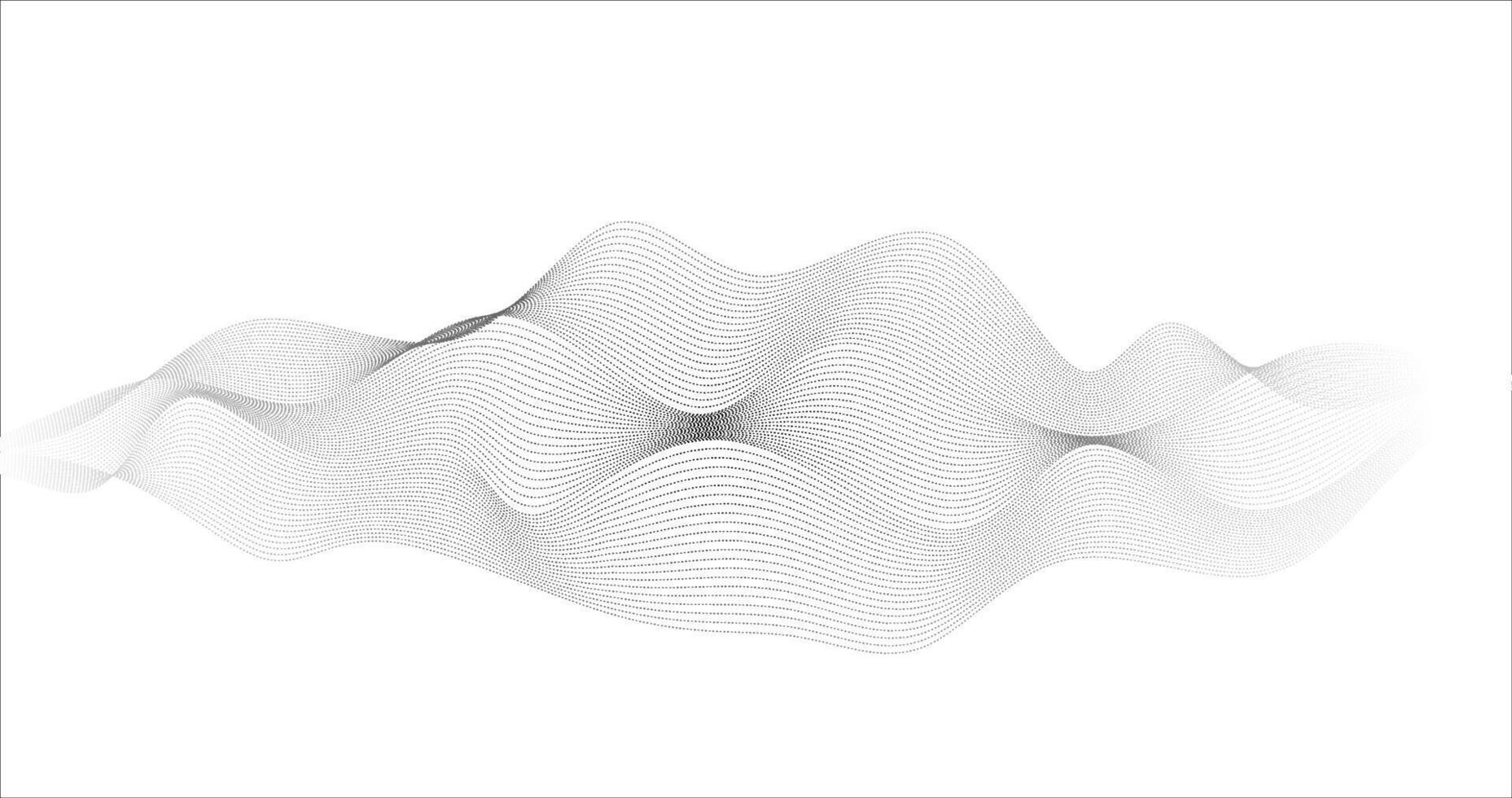 Telecommunication audio waves in particle grid illustration technology design vector