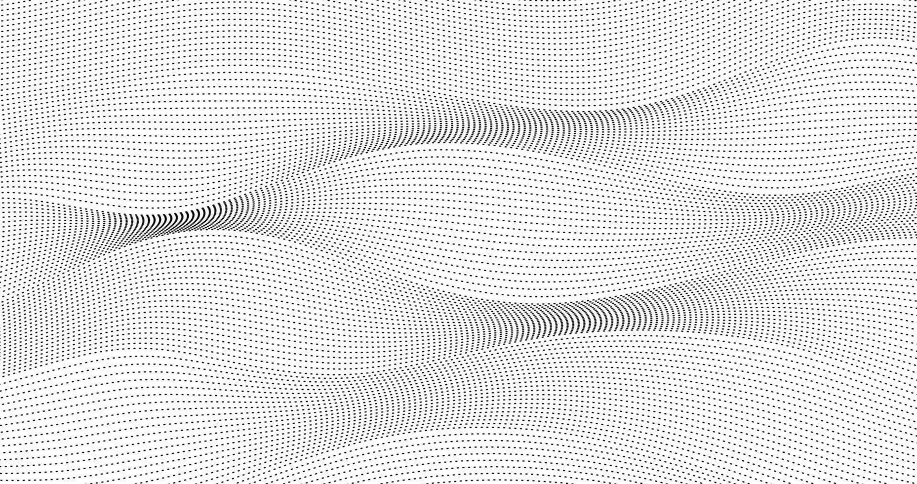 Abstract dots drawing wave shapes background Monochrome pattern illustration vector