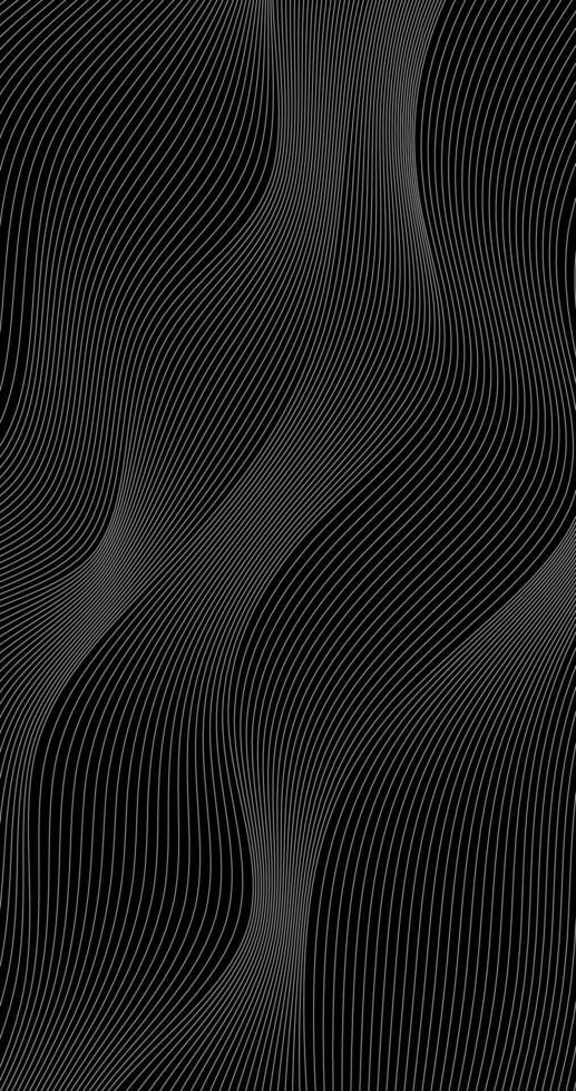Abstract wavy lines on a black background illustration Pattern Design vector