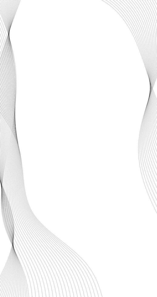 Abstract background with monochrome wave lines At the Edge of vertical white background Illustration vector