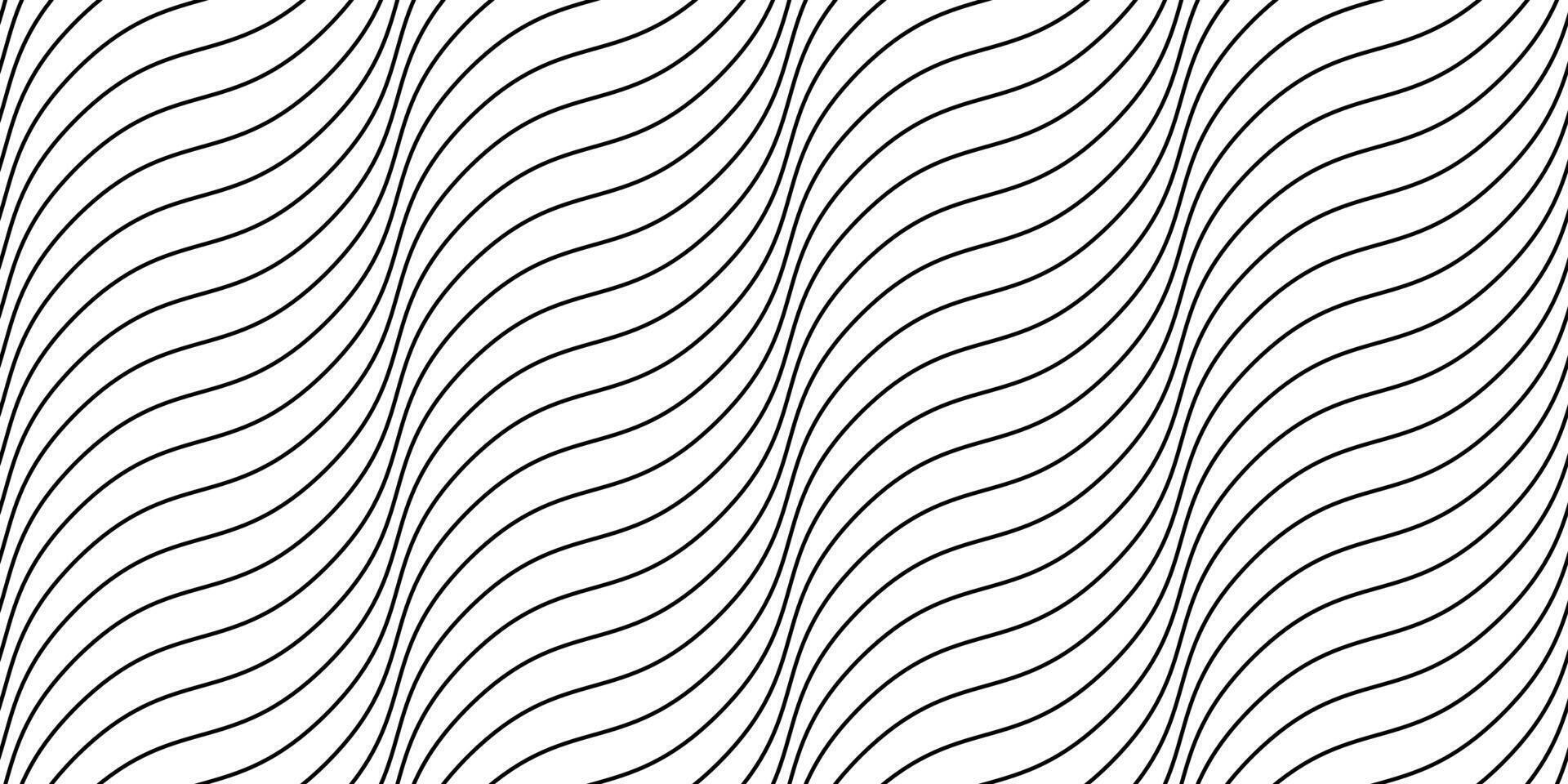 Undulate lines seamless pattern. Wave stripes repeating background. Black and white diagonal wavy texture. Simple curved linear wallpaper. Textile and fabric swatch design template. vector
