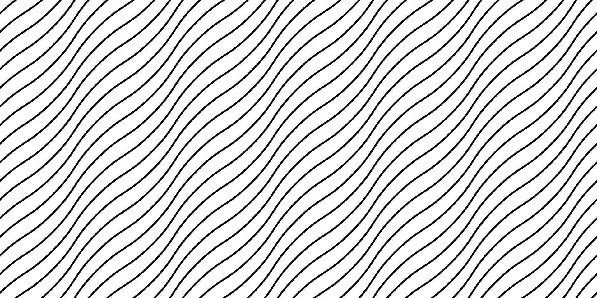 Wave lines seamless pattern. Black undulate stripes repeating background. Diagonal wavy texture. Simple curved linear wallpaper. Textile and fabric design template. vector