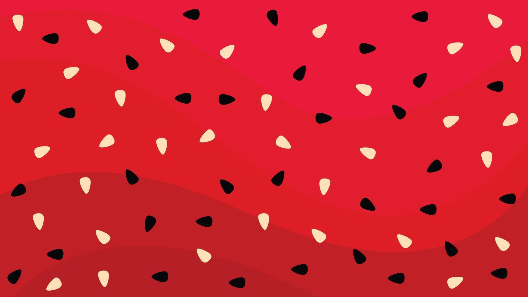 Watermelon texture or pulp background. Abstract watermelon seeds pattern with black and beige colors on red background vector