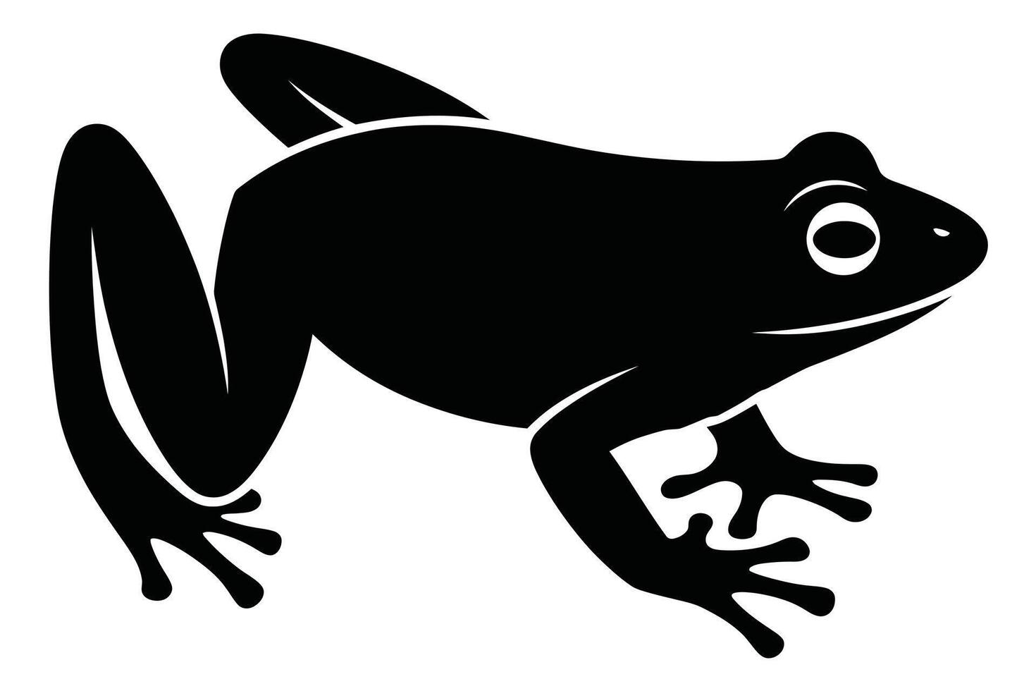 Black Frog Silhouette on White Background amphibian vector