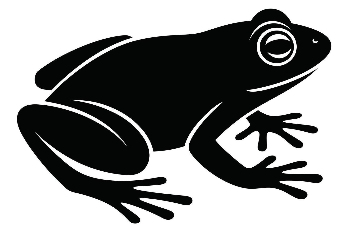 Black and White Frog Silhouette Illustration amphibian vector
